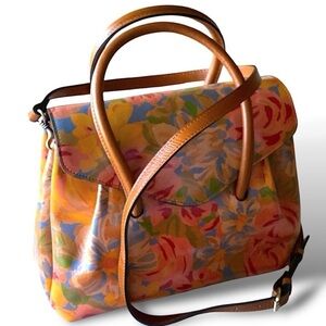 Patricia Nash New Floral Handbag Shoulder Bag 11” x 9” Leather Minimalist NWOT